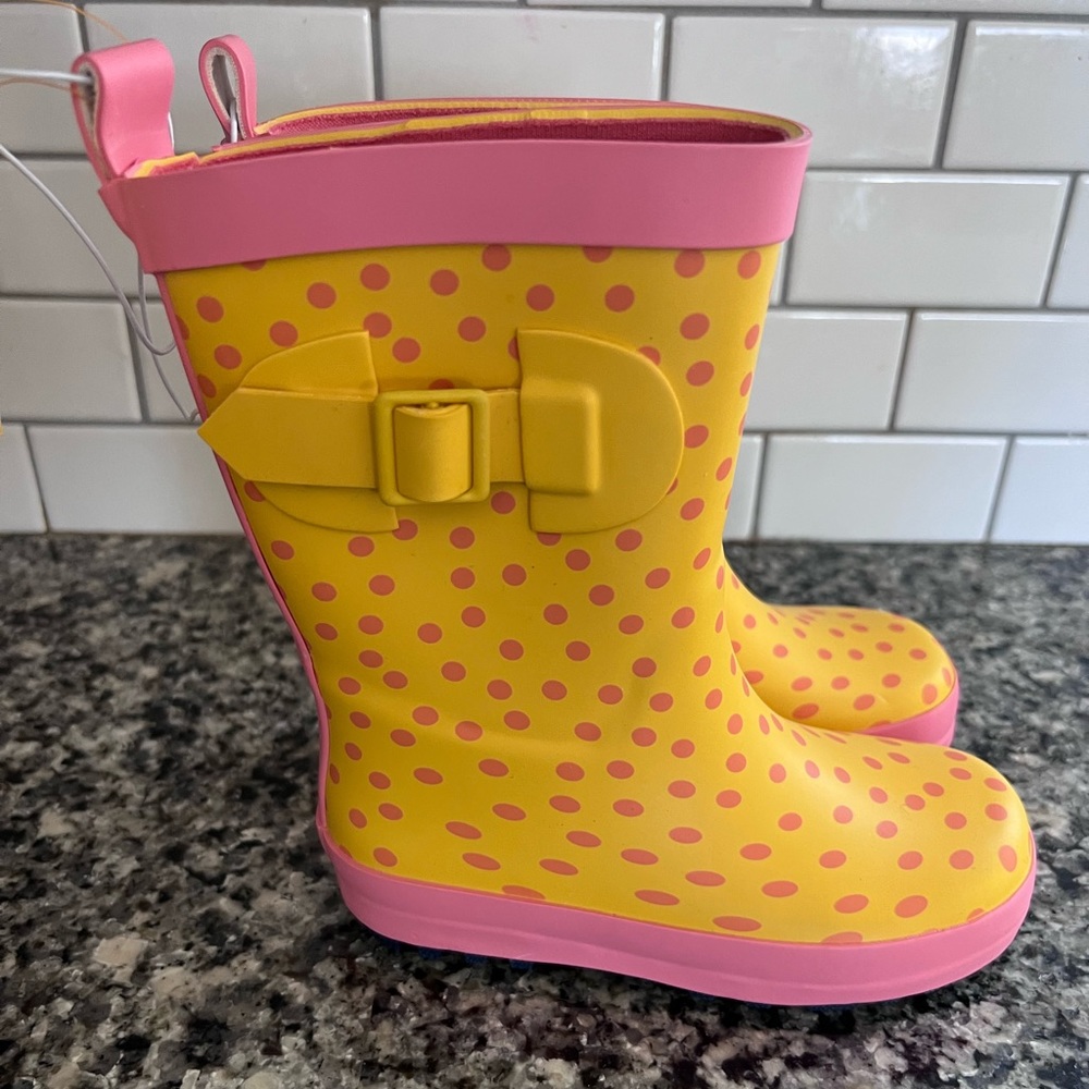 Sun Squad Rain Garden Boot shoe Girls Toddler size M 7-8 Polka Dot New with tag